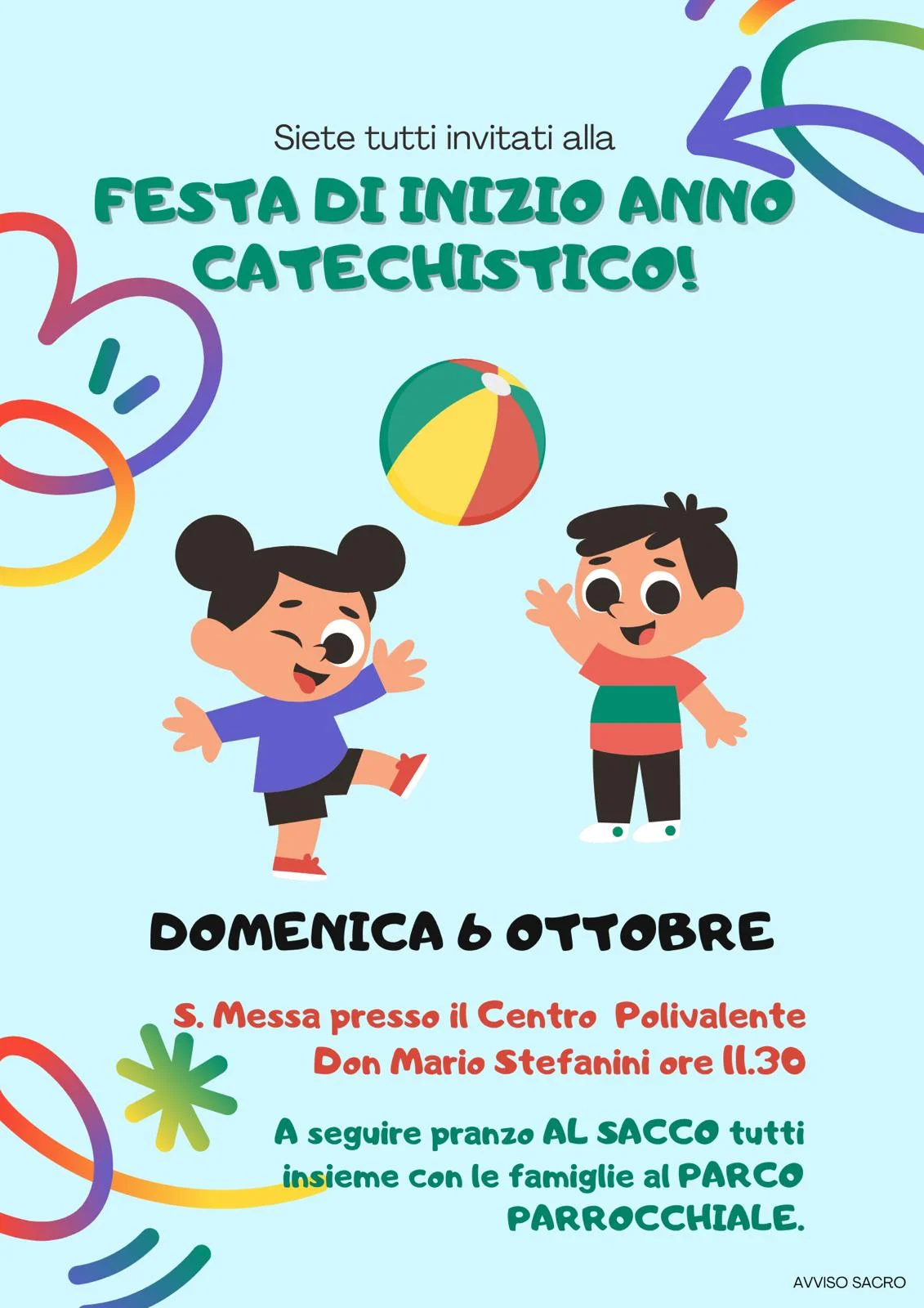 Locandina: Festa di inizio anno catechistico