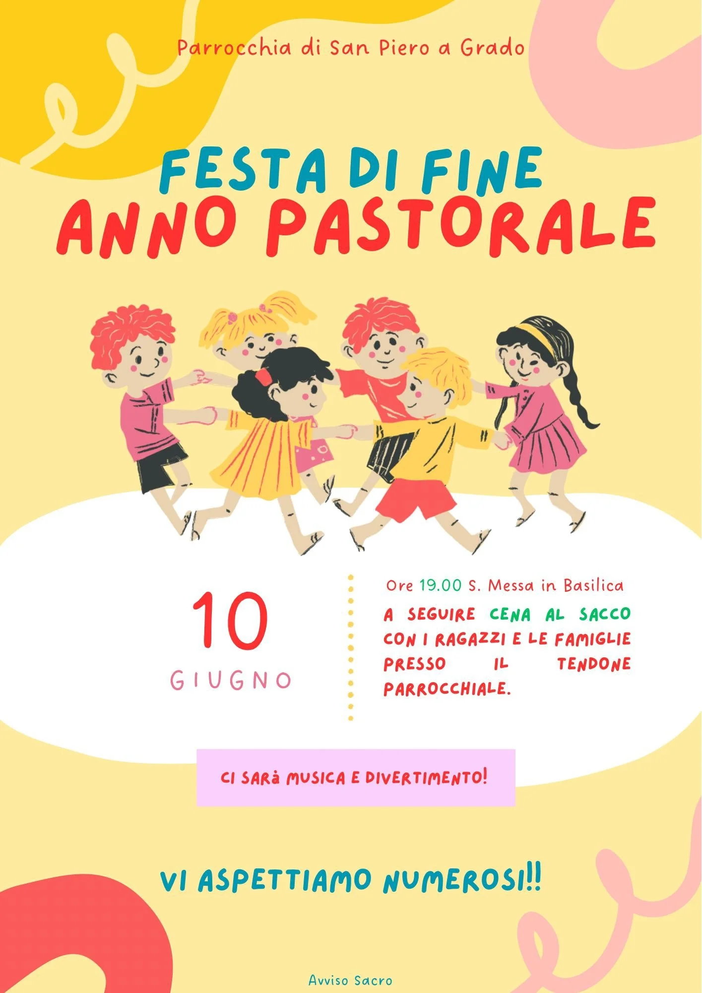 Locandina: Festa di fine anno pastorale a San Piero a Grado