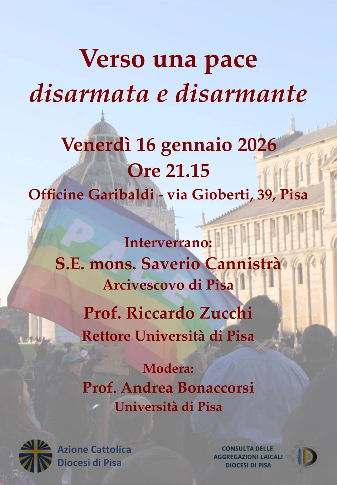 Locandina: Verso una pace disarmata e disarmante