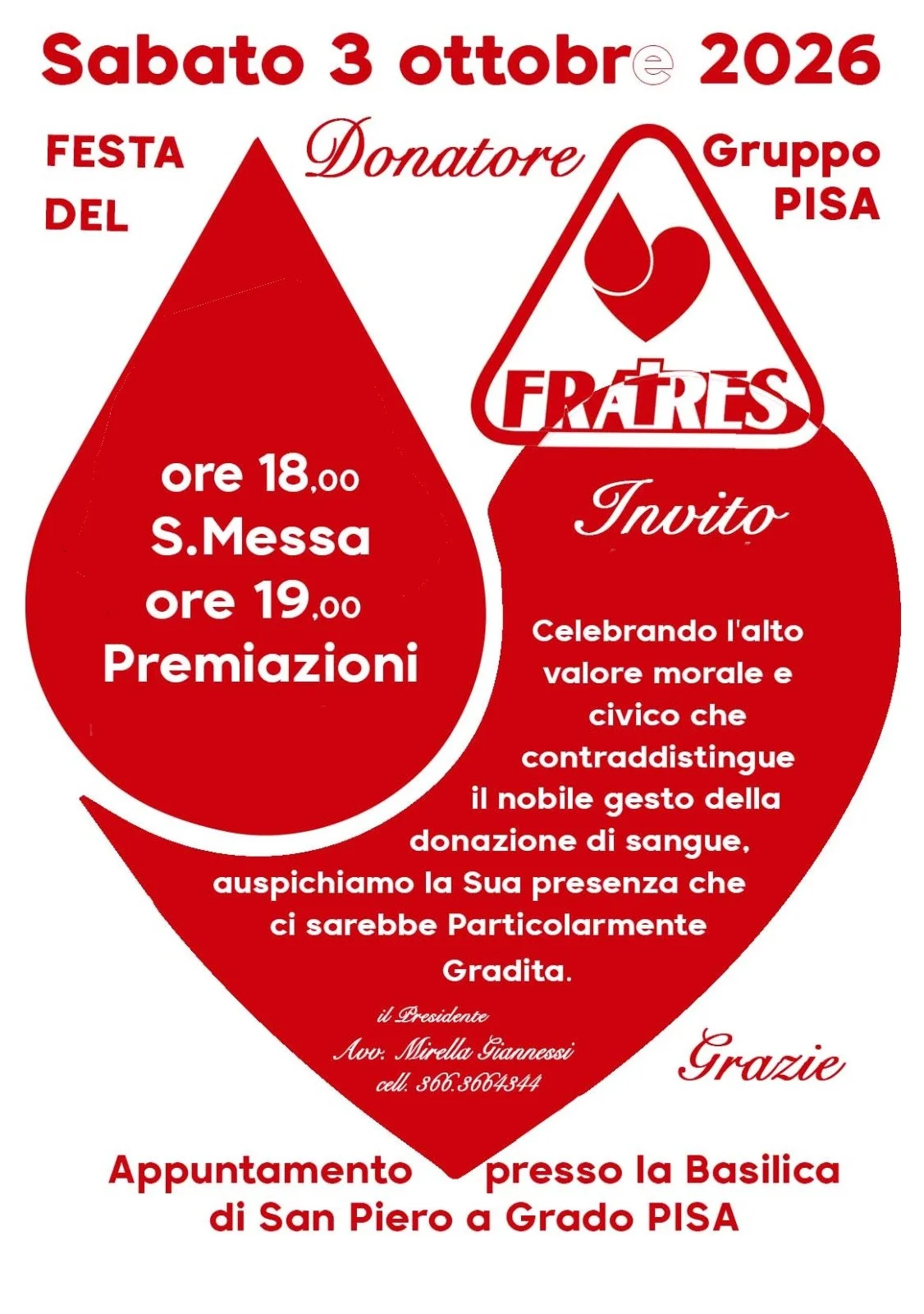 Locandina: Un gesto che continua a dare vita: insieme a San Piero per i donatori