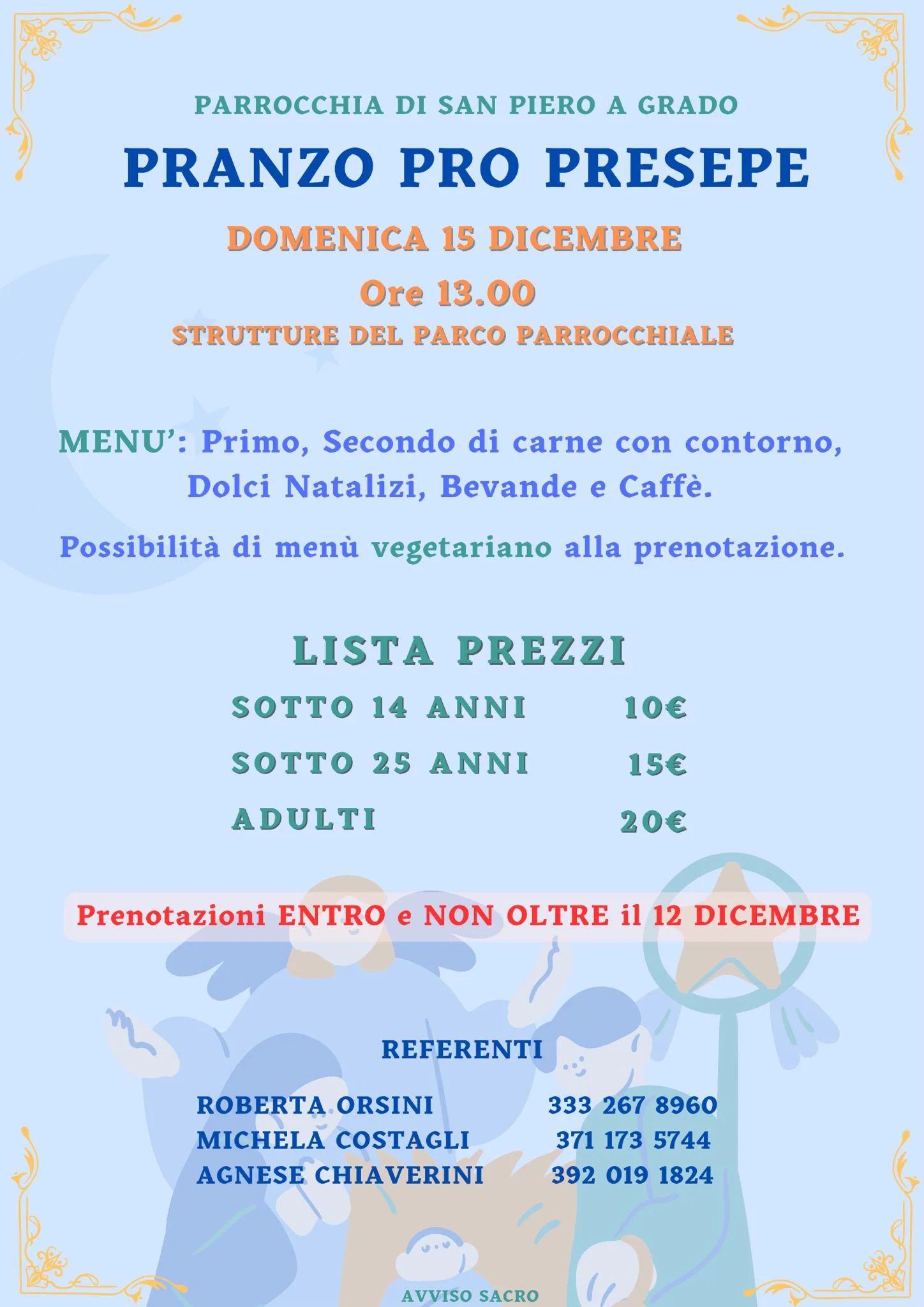 Locandina: Pranzo Pro Presepe Vivente