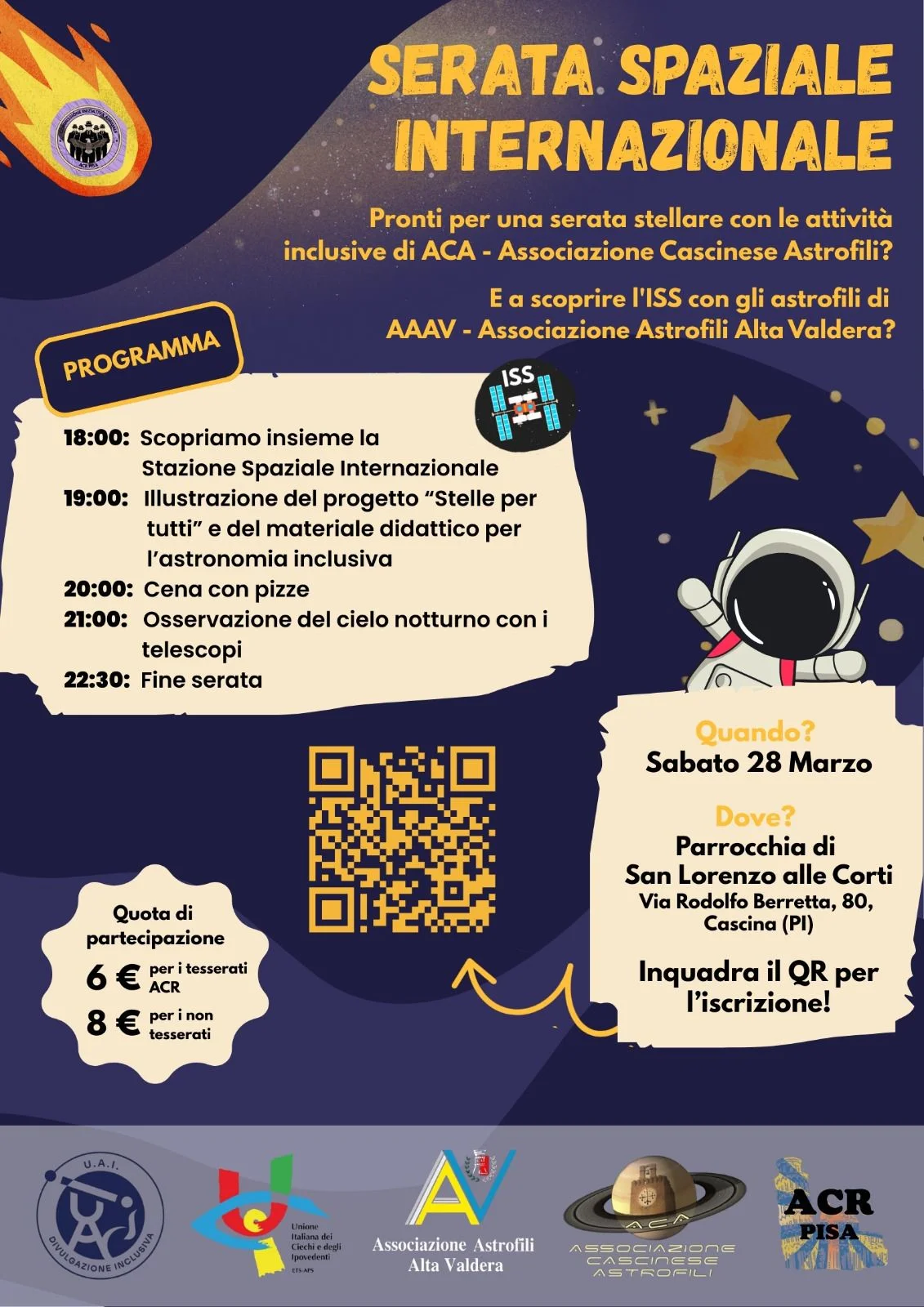 Locandina: Serata Spaziale Internazionale: ISS, astronomia inclusiva e osservazione del cielo
