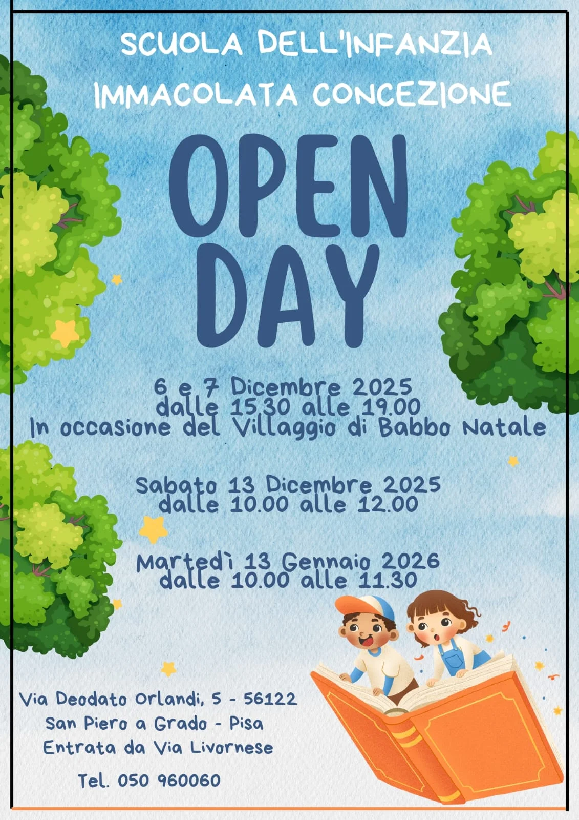 Locandina: Open Day alla Scuola dell'Infanzia Immacolata Concezione
