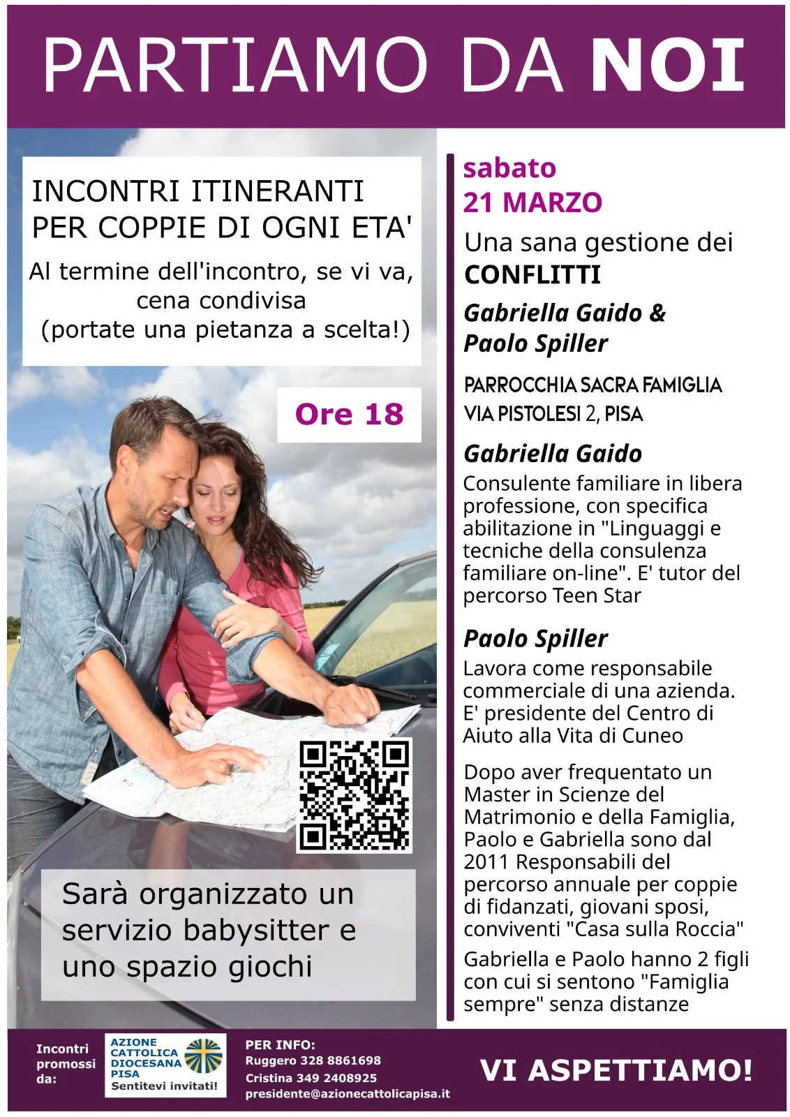 Locandina: Partiamo da noi: incontri itineranti per coppie (21 marzo) – Una sana gestione dei conflitti