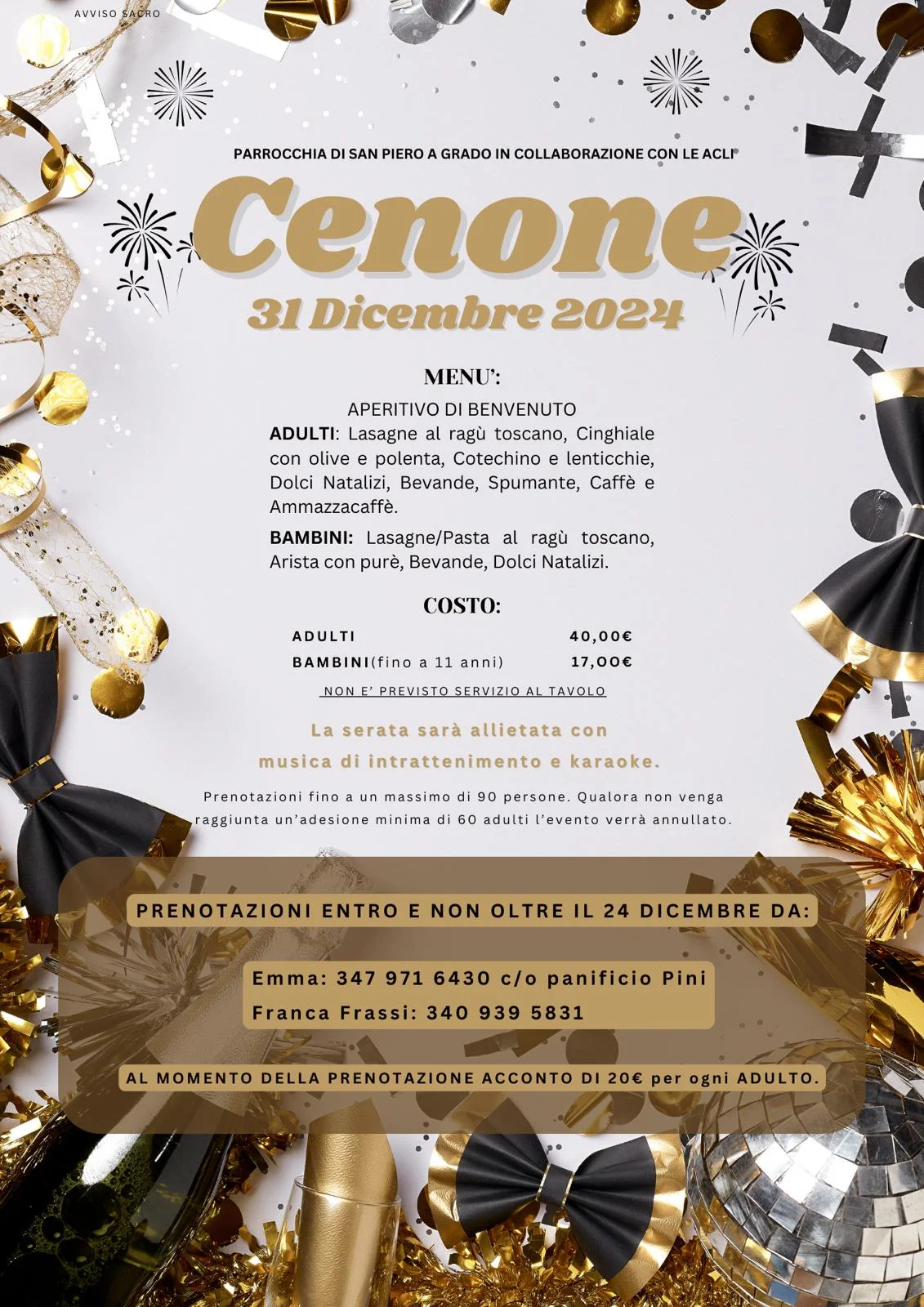 Locandina: Cenone di San Silvestro 2024