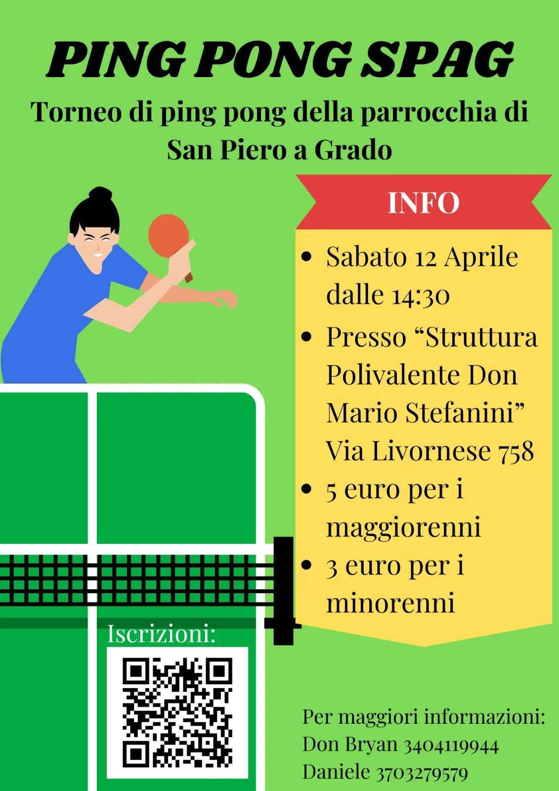 Locandina: PING PONG SPAG: Torneo di Ping Pong della Parrocchia