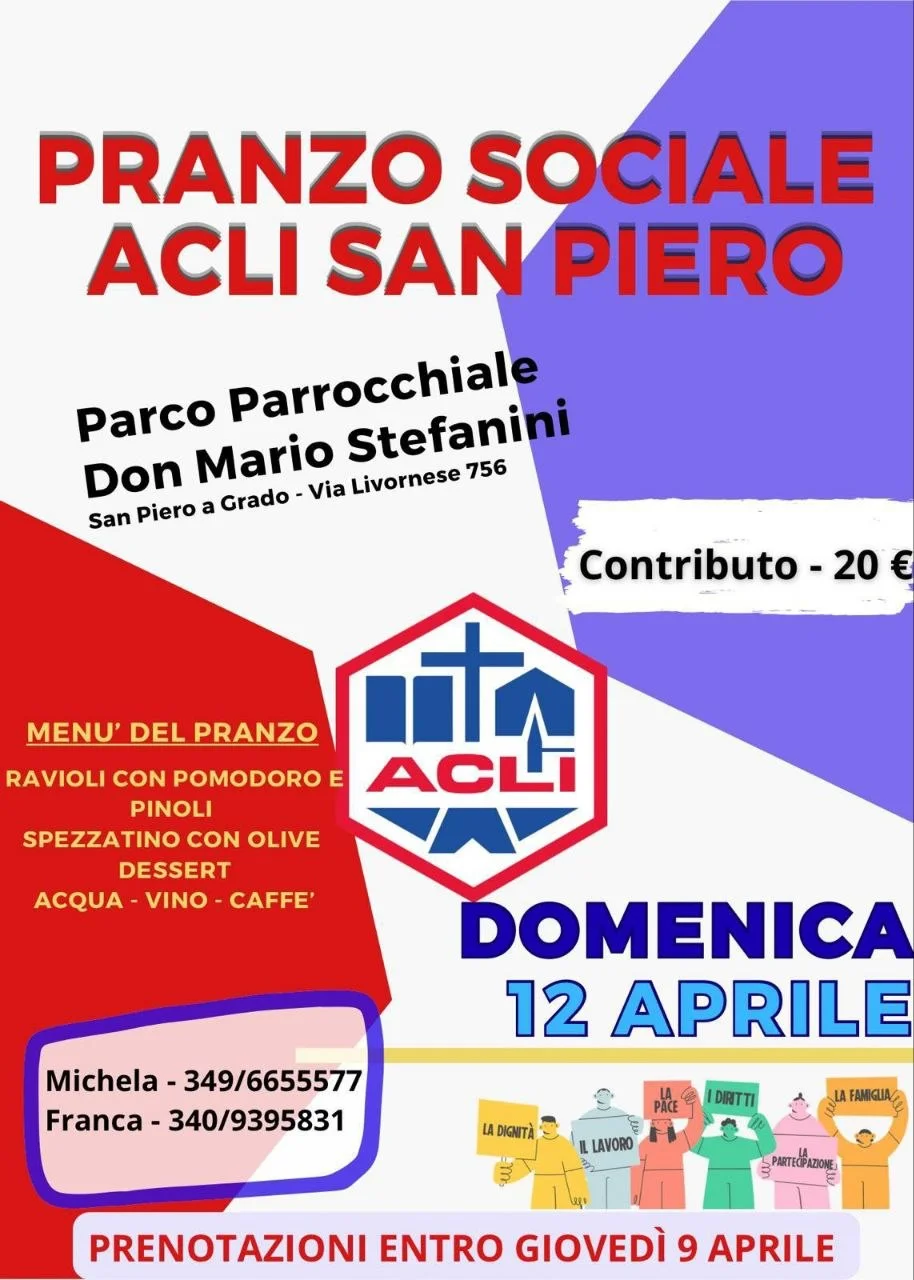 Locandina: A tavola nel parco: il pranzo sociale ACLI che fa comunità