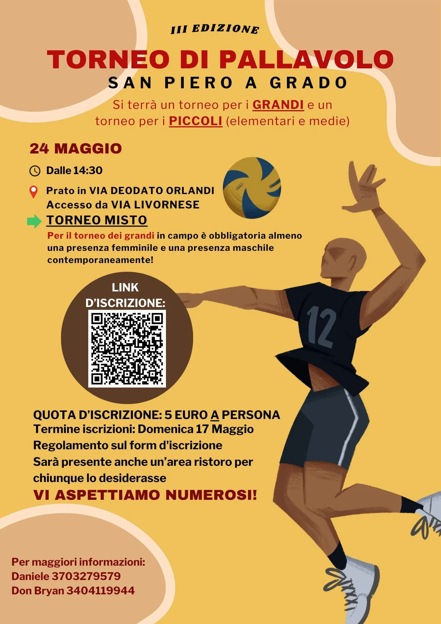 Locandina: In campo insieme: torna il torneo di pallavolo a San Piero a Grado